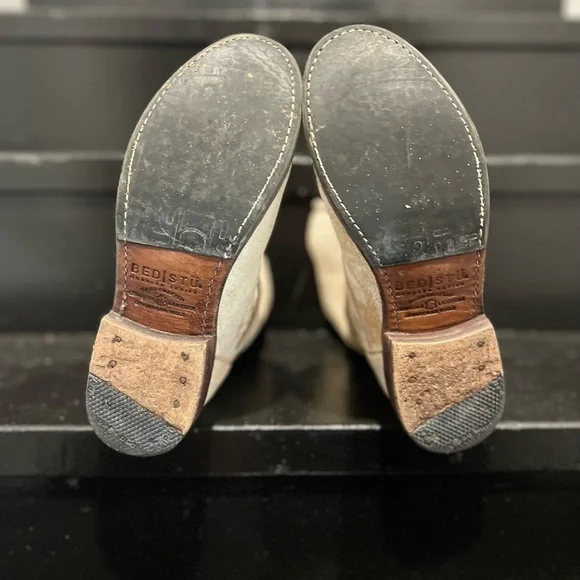 Bed Stu white / cream moto double zip mid- calf boots sz 8 - Picture 5 of 12